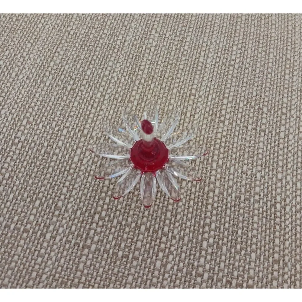 Swarovski SCS Crystal Flower Daisy Figurine Red Center Clear Boxed